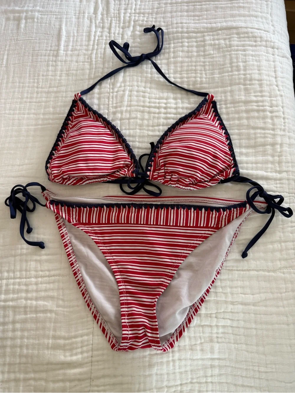 Mossimo Triangle Bikini Top Size XL and Side Tie Bikini Bottoms Size L